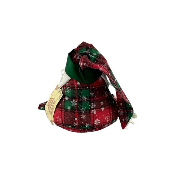 Vintage Snowflake Nicky Fabric Weighted Santa Claus Shelf Sitter Holiday Decor - Picture 4 of 7